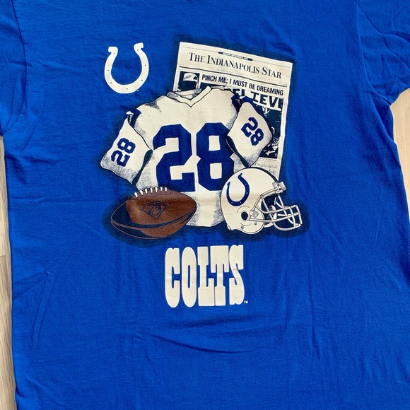 Vintage Indianapolis Colts Marshall Faulk 1994 Single Stitch T-shirt. Mens XL. - Picture 3 of 9